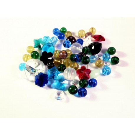 Leisure-Beads - 50g bunter Glas Perlenmix - buntes Schmuckzubehör Glasschmuck
