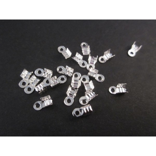 20x hellsilberfarben Endkappe 6x3mm - Schmuckzubehör