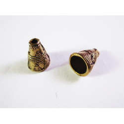 Leisure-Beads - 2x antikgoldfarben Perlenkappen 11x9mm goldfarbene Perlen Kappen - Schmuckzubehör goldfarben Perlenkappe