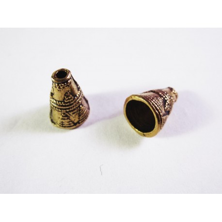 Leisure-Beads - 2x antikgoldfarben Perlenkappen 11x9mm goldfarbene Perlen Kappen - Schmuckzubehör goldfarben Perlenkappe