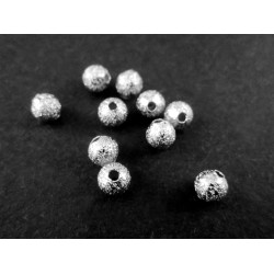 Leisure-Beads - 10x Stardust Metallperlen 3mm hellsilberfarben Kugel Spacer - Schmuckzubehör Metallperle