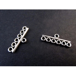 Leisure-Beads - 2x Kettenverbinder 20x7mm Chandelierverteiler Kettenverteiler silberfarben - Schmuckzubehör