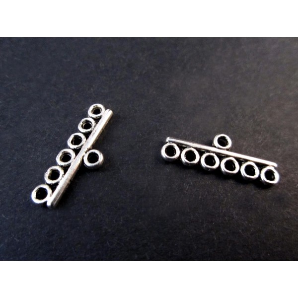 2x Kettenverbinder 20x7mm Chandelierverteiler Kettenverteiler silberfarben - Schmuckzubehör - Leisure-Beads DIY