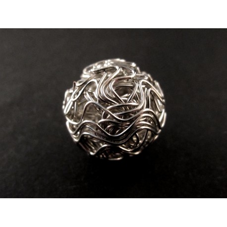 Leisure-Beads - 1x grosse 20mm silberfarben Draht Metallperle silberfarben Spacer - Schmuckzubehör Metallperle