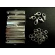10 Bandklemmen 30mm + 5 Karabiner + 20 Biegeringe als Schmuckzubehör Set für Halsbänder - Schmuckzubehör Set