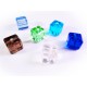 6x Kristallglas Würfelperlen 10x10mm mit geschliffener Kante bunter Perlenmix 10x10mm Cubes - Glasschmuck Schmuckzubehör