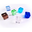 6x bunte 10x10mm Glas Würfelperlen mit geschliffener Kante bunter Perlenmix 10x10mm Cubes - Glasschmuck Schmuckzubehör