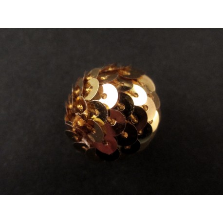 Leisure-Beads - 1x 20mm goldfarben Pailletten Perle Glitzerperle goldfarben - Schmuckzubehör