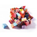 10 bunte gestreifte Dreieck Acryl Perlen 14x14x8mm Perlenmix - Acryl Schmuckzubehör