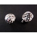 1x hellsilberfarbene Spirale als runder Anhänger 14x10mm Schmuckanhänger - Schmuckzubehör Anhänger