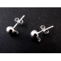 6 Stück versilberte Ohrstecker mit Öse - Schmuckzubehör zum Ohrringe selbermachen