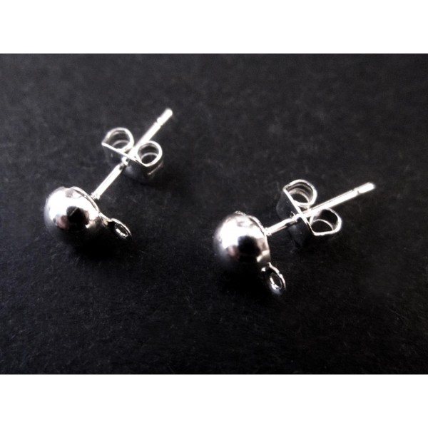 6 Stück versilberte Ohrstecker mit Öse - Schmuckzubehör zum Ohrringe selbermachen