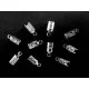10x versilberte Endkappe 7.5x5.2mm silber Lederband Klemme - Schmuckzubehör Endkappe - Leisure-Beads DIY