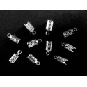 10x hellsilberfarben Endkappen Innen 4mm 12,5x5,2mm Klemme - Schmuckzubehör Endkappe
