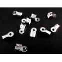 10x hellsilberfarbene Endkappe 9x4mm Bandklemme - Schmuckzubehör Endkappe