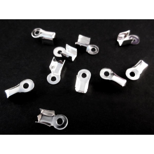 10x hellsilberfarbene Endkappe 9x4mm Bandklemme - Schmuckzubehör Endkappe - Leisure-Beads DIY