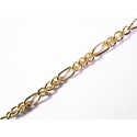 1m goldfarbene Figarokette 6x3mm und 3x2mm - Schmuckzubehör