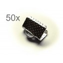 50x silberfarbene Bandklemme 10mm silberfarbene Bandverbinder - Schmuckzubehör
