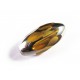 1x große 18x9mm Kristallglasperle topaz silberfarben geschliffen in Olivenform - Schmuckzubehör Kristallglasperlen