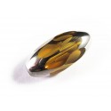 1x 18x9mm Glasperle topaz silberfarben geschliffen in Olivenform - Schmuckzubehör Glasperlen