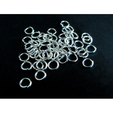 Leisure-Beads - 50x hellsilberfarben Biegeringe 5mm x 1mm Binderinge - Schmuckzubehör Biegering