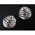 2x hellsilberfarbene Spiralen Metallperle 14x15mm - Schmuckzubehör Metallperlen