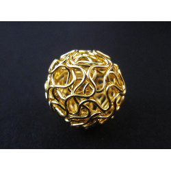 Leisure-Beads - 1x vergoldete 18mm Draht Metallperle goldfarbene Drahtperle Spacer - Schmuckzubehör Metallperle