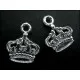 2x Krone Anhänger silberfarben Schmuckanhänger ca. 14 x 18 mm - Leisure-Beads DIY