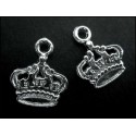2x silberfarben Krone Anhänger 17x14mm Schmuckanhänger - Schmuckzubehör
