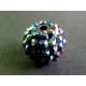 1x blaugrüne Shamballa 16mm Strass Perle mit AB-Effekt - Schmuckzubehör Shamballa