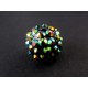 1x grün goldfarben Shamballa 16mm Strass Perle mit AB-Effekt - Schmuckzubehör Shamballa