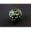 1x grün goldfarben Shamballa 14x16mm Strass Perle mit AB-Effekt - Schmuckzubehör Shamballa
