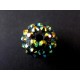 1x grün goldfarben Shamballa 16mm Strass Perle mit AB-Effekt - Schmuckzubehör Shamballa