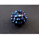 1x pflaumenblaue Shamballa 14x16mm Strass Perle mit AB-Effekt - Schmuckzubehör Shamballa