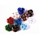 10x bunte Herz Millefioriperlen 12x11mm - Schmuckzubehör