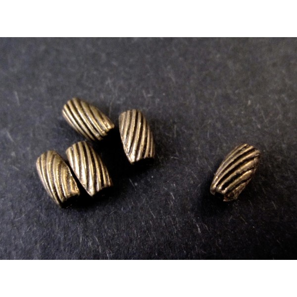 5x Tube Metallperlen bronzefarben 7x4mm bronzefarben Spacer - Schmuckzubehör Metallperle - Leisure-Beads DIY