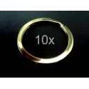10x Schlüsselring goldfarben 32mm goldfarben vermessingter Schlüsselring stabil und massiv - Schmuckzubehör