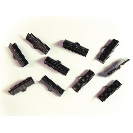 Leisure-Beads - 10x gunmetal Bandklemme 20mm Bandverbinder - gunmetal Schmuckzubehör
