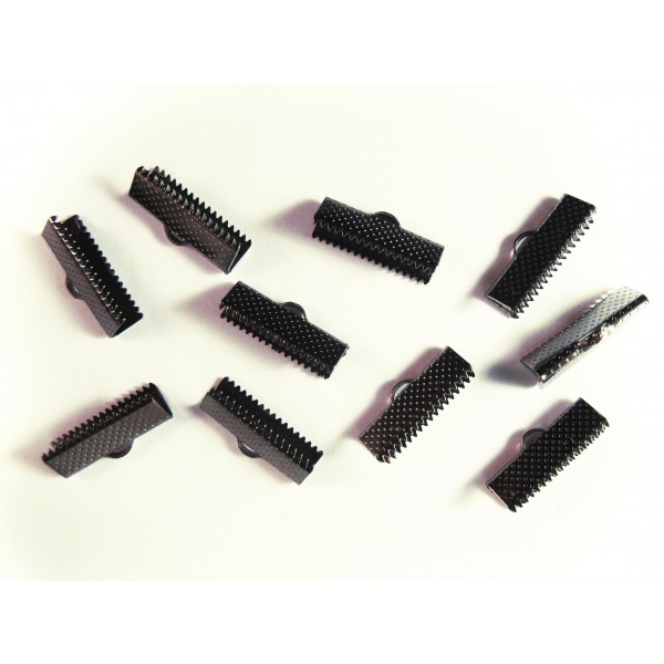 10x gunmetal Bandklemme 20mm Bandverbinder - gunmetal Schmuckzubehör - Leisure-Beads DIY