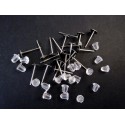 20x hellsilberfarbene Ohrstecker 6mm zum Bekleben mit Stopper - Schmuckzubehör Ohrringe