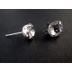 2x Strass Ohrstecker 18x11x8mm silberfarben mit Öse - Schmuckzubehör Ohrringe basteln