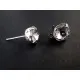 2x Strass Ohrstecker 18x11x8mm silberfarben mit Öse - Schmuckzubehör Ohrringe basteln - Leisure-Beads DIY