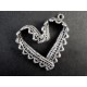 1x filigranes silber Herz Anhänger ca. 31x31mm Trachtenherz silber Schmuckanhänger - silber Schmuckzubehör