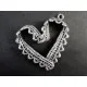 1x filigranes silber Herz Anhänger ca. 31x31mm Trachtenherz silber Schmuckanhänger - silber Schmuckzubehör - Leisure-Beads DIY