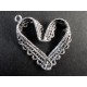 Rückseite filigranes silber Herz Anhänger ca. 31x31mm Trachtenherz silber Schmuckanhänger - silber Schmuckzubehör