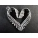 Rückseite filigranes silber Herz Anhänger ca. 31x31mm Trachtenherz silber Schmuckanhänger - silber Schmuckzubehör - Leisure-Beads DIY
