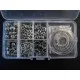 Metall Schmuckzubehör Set in Sortierbox Karabiner Knebelverschluss Metallperlen etc. - Schmuckzubehör Set - Leisure-Beads DIY