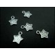 5x Stern silberfarben Schmuckanhänger ca. 12 x 13 mm