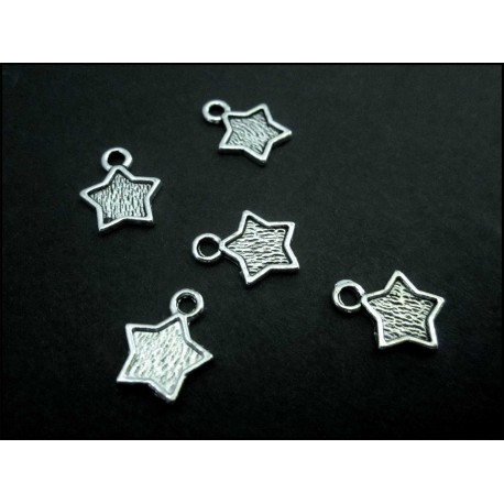 Leisure-Beads - 5x silberfarben Sternanhänger 12x13mm Schmuckanhänger - Schmuckzubehör Anhänger