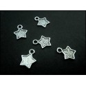 5x silberfarben Sternanhänger 12x13mm Schmuckanhänger - Schmuckzubehör Anhänger